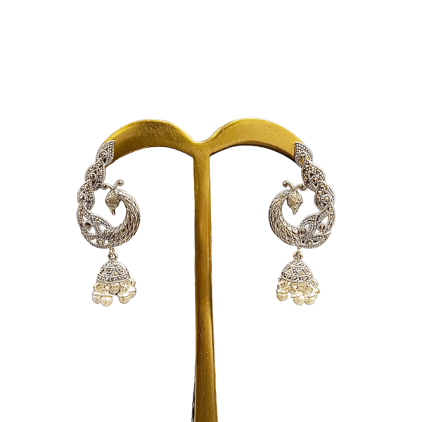 Peacock Oxidised Drop Earring