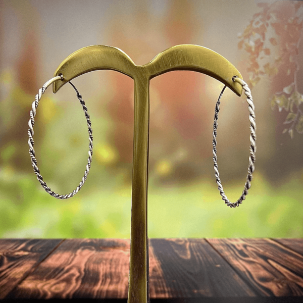 Sterling Silver Long Circle Earring For Women