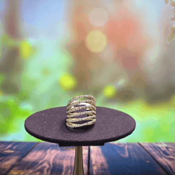 Diamond Hollow Wave Ring