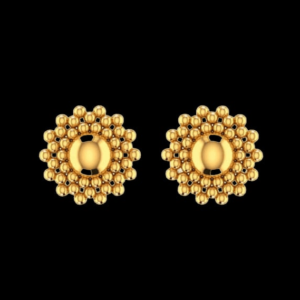 BIS Hallmark Yellow Gold Stud Earring