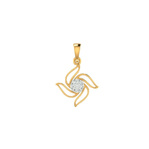 Swastik One Stone 22K Pendant