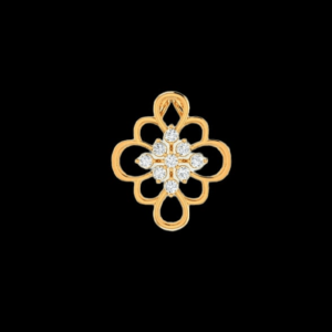 Floral Yellow Gold Embeded Diamond Ring