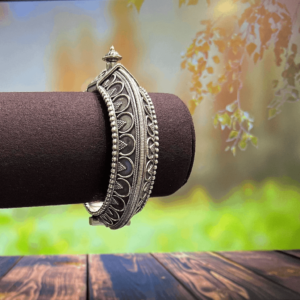 Oxidised Pure Silver Bracelet For Women