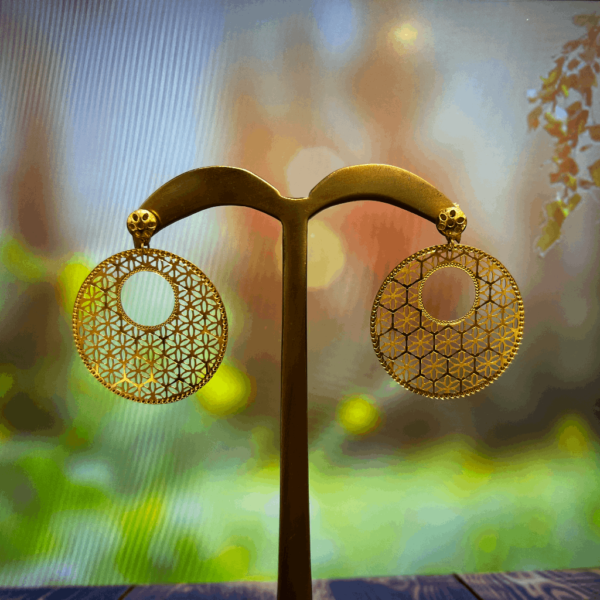 22Kt Yellow Gold Drop Circle Earring