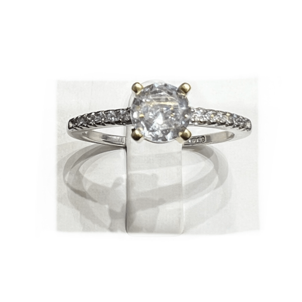 Sterling Silver Zircon Layered Ring
