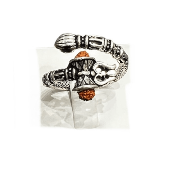 Oxidised Silver Trishul Ring