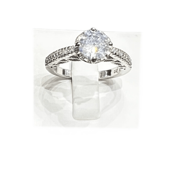 Sterling Silver Solitare Loop Ring