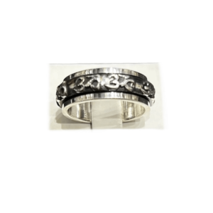 Oxidised Silver Om Band