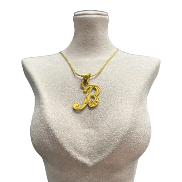Initial B Gold Pendant BIS Hallmark