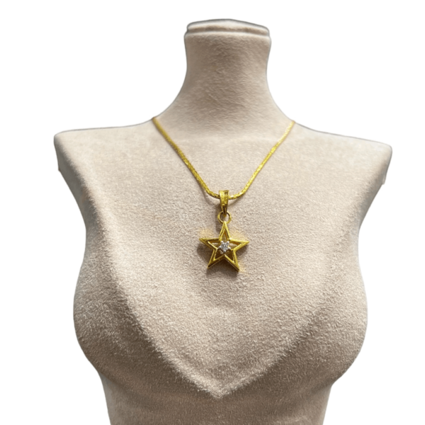 One Stone Diamond Star Pendant