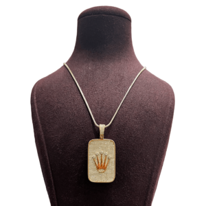 Silver Rose Gold Crown Pendant