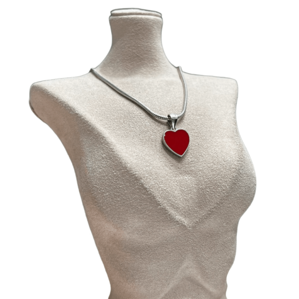 Sterling Silver Red Heart Pendant
