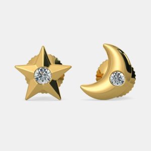 The Moon Star Earrings For Kids
