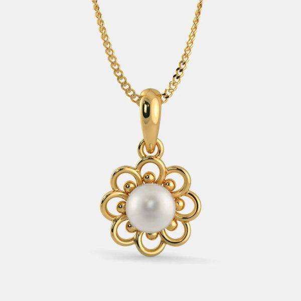 Yellow Gold White Pearl Pendant