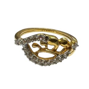 18Kt Yellow Gold Diamond Dual Tone Ring