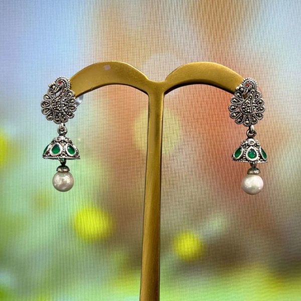 Silver Artsy Floral Earrings