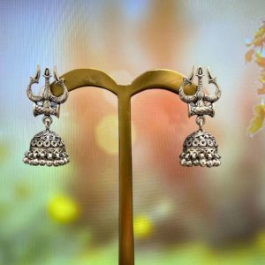 Silver Trishul Jhumki Earring