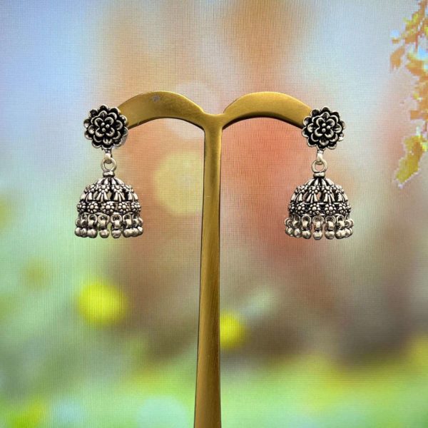Oxidised Silver Zircon Shimmer Drop Earrings