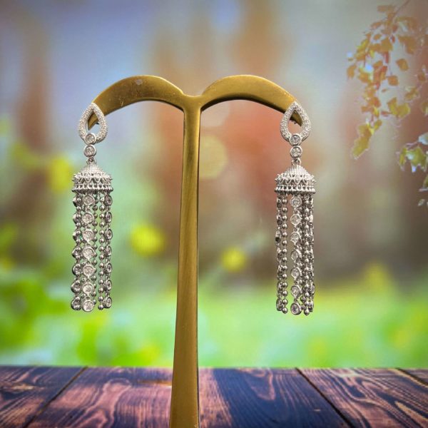 Sterling 925 Silver Jhallar Earrings