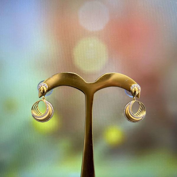 22KT Yellow Gold Stud Earrings Tops For Women