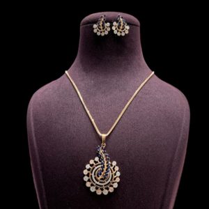 Rose Gold Peacock Style Pendant Set Rose Gold Peacock Style Pendant Set