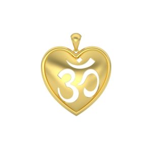 Om Engraved Heart Pendant