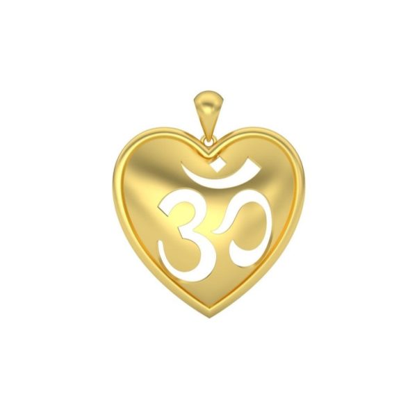 Om Engraved Heart Pendant