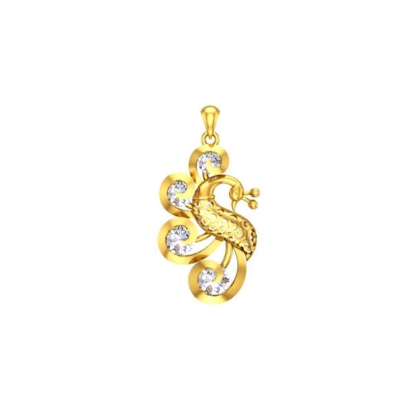 Stunning Peacock Gold Pendant