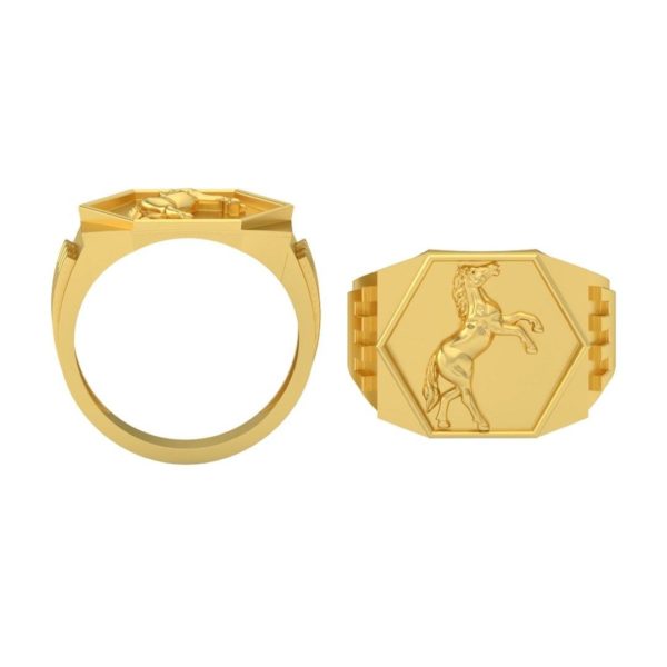 Religious Square Gold Ring For Men