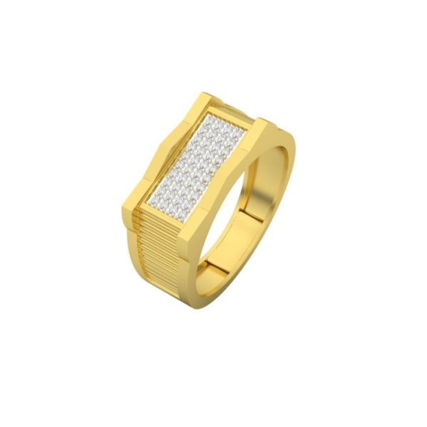Trigon yellow Gold Gents Ring