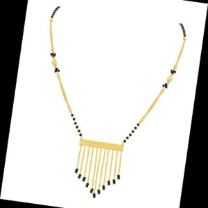 Plain Gold Black Beads Mangalsutra