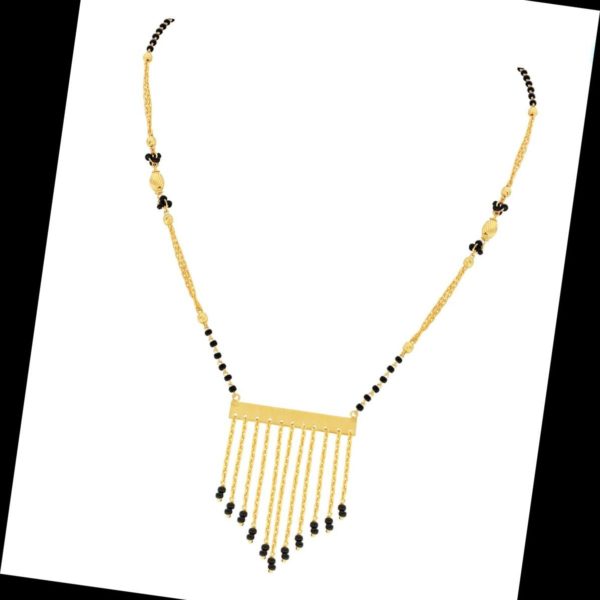 Plain Gold Black Beads Mangalsutra