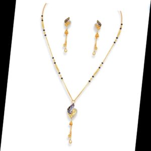 22Kt Gold Mangalsutra And Earring Set
