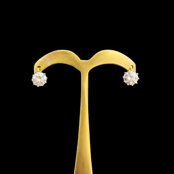 Single Stone Gold Earrings