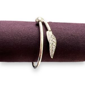 Oxidise Silver Leaf Centerpiece Bracelet