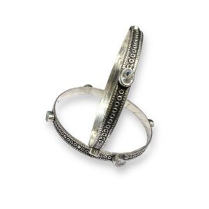 Oxidise Silver Kundan Bangle