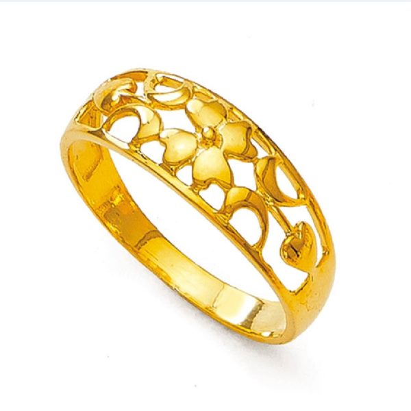 Floral Blossom Yellow Gold Band