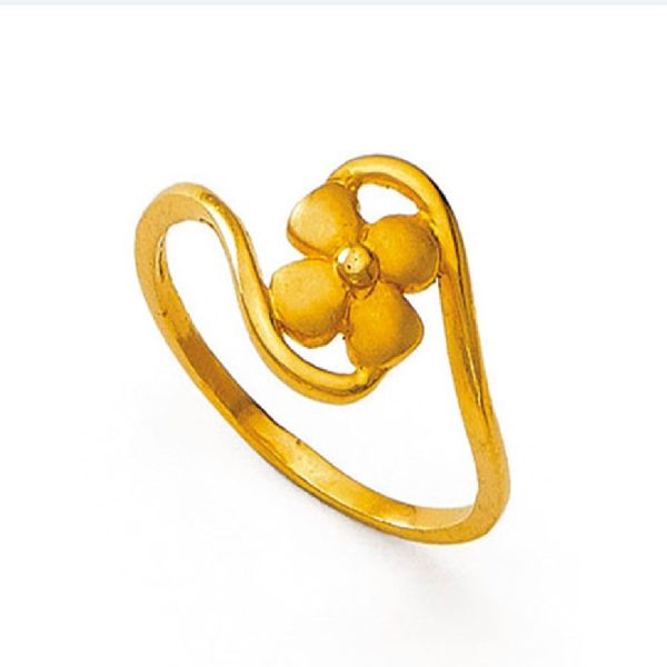 Open Clover Four Leaf Gold Ring
