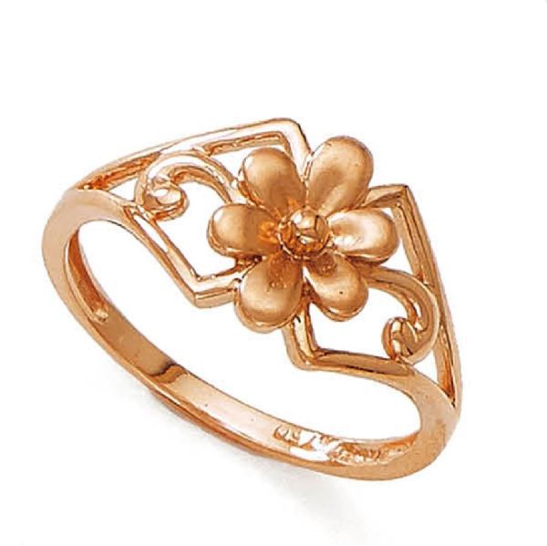 Sehgal Gold Initial Flower Ring