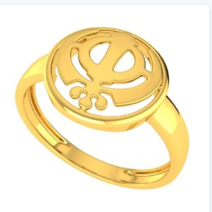 Spiritual Khanda Yellow Gold Ring