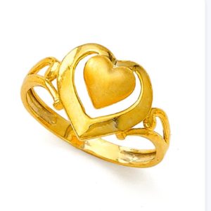 Designer Twin Gold Heart Ring