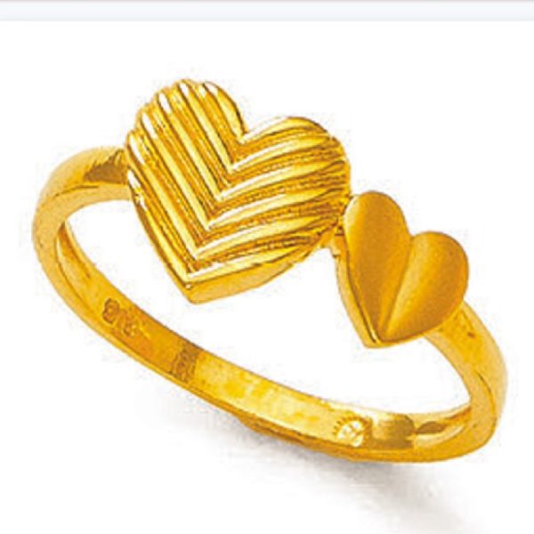Arrow Heart Gold Ring