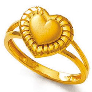 22Kt BIS Hallmark Dual Heart Gold Ring