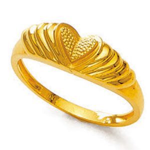 22Kt BIS Hallmark Dual Heart Gold Ring