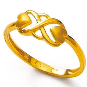 Infinity Yellow Gold Heart Ring