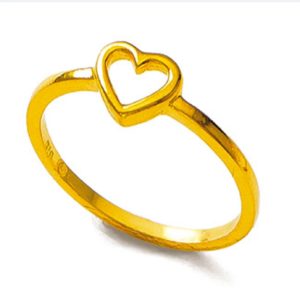 Hollow Heart Gold Ring