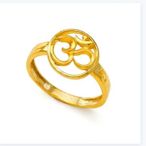 Holy Om Yellow Gold Ring