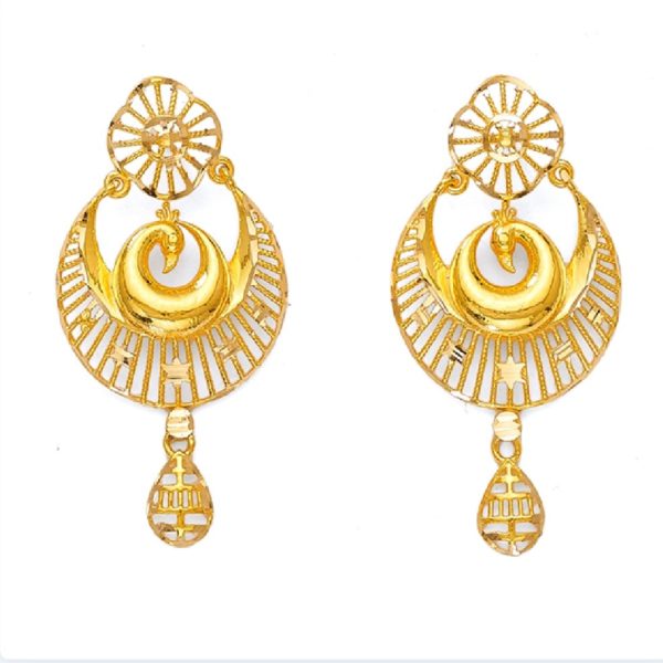 Yellow Gold Peacock Gold Earring