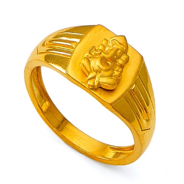 Vighanharta Lord Ganesha Gold Ring