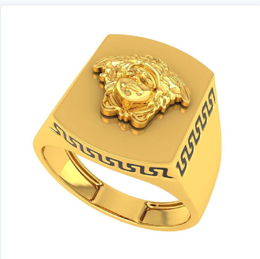 Versace Gold Medusa Logo Ring – BlackSkinny